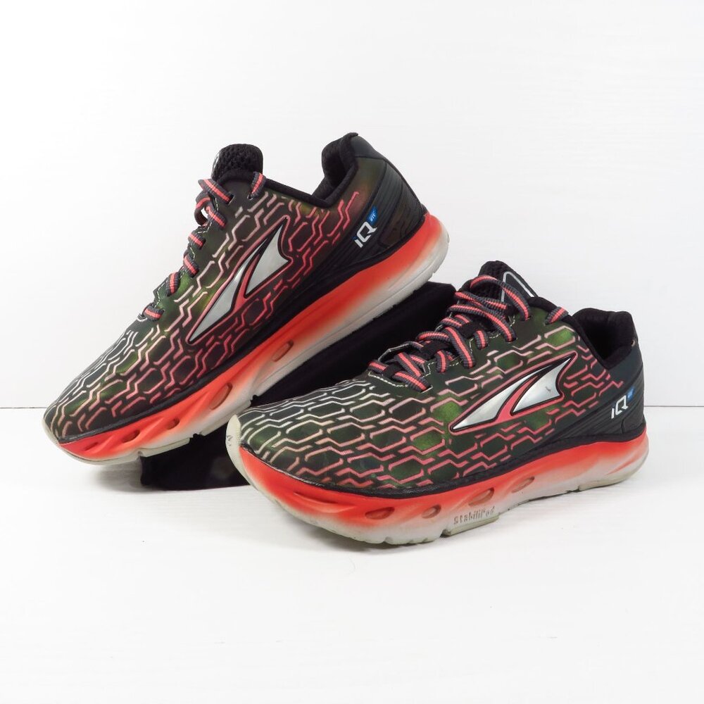 Altra IQ Running Shoes Women's Sz 8 Black Coral Pink Green A2643-1 Low Top